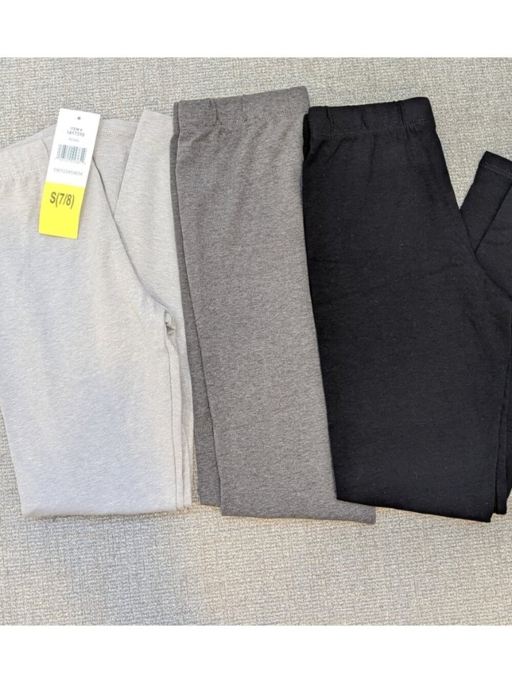 VIGOSS Comfy Leggings Gray, Black, Pearl Gray, size S (7/8) - set of 3 NWT